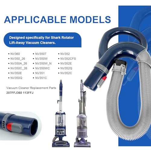 Image of Upgraded Replacement Hosehandle for Shark Navigator Rotator Lift-Away Vacuums for Series NV360,NV350 26, NV350A 26, NV350C 26, NV350E, NV350Q (Blue)