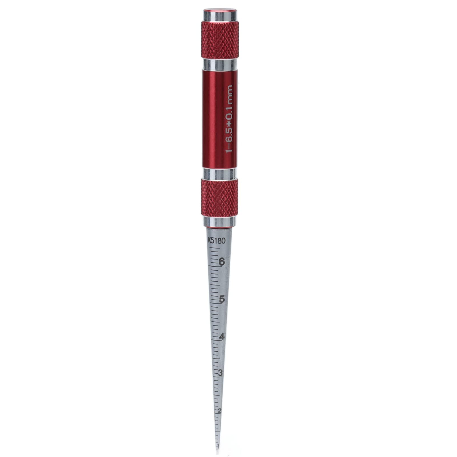 Calibre de apertura de acero inoxidable, regla de agujero cónico, herramienta de medición de diámetro interior de 1 a 6,5 mm