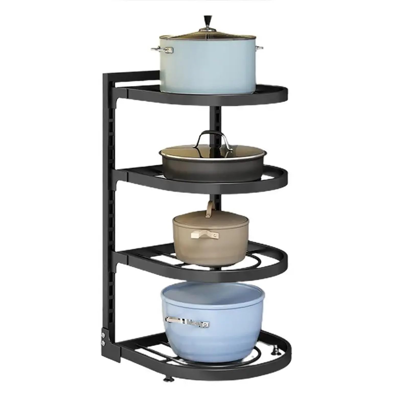 YXINAER Pots and Pans Organizer Kitchen Pot Stand Multi-Tier Shelf Adjustable Under Cabinet Storage Rack Space-Saving Cookware For Pots Pans Baking(Color2)