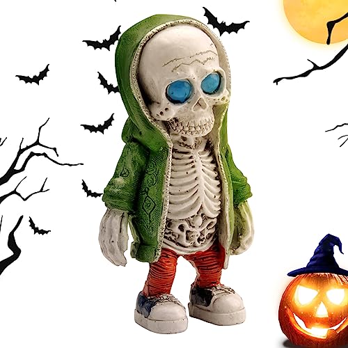 Halloween Angel-Skelett Statue Mit Kürbiskopf - Gruselige Gartenfigur Für Teich & Deko