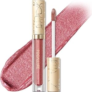 FOCALLURE Metallic Liquid Lipstick,Non Stick Cup Lip Gloss,High Impact Lip Color with Transfer-proof Wear,Long Lasting & Waterproof Lipstick Makeup for Women,Sugar Bomb