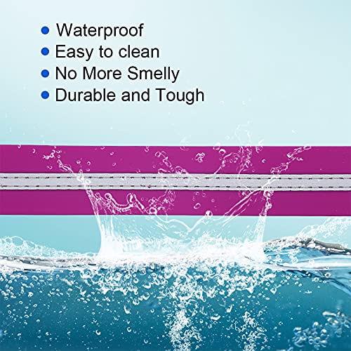 Image of Nimble Reflective Waterproof Dog Collar Adjustable Odor Resistant Easy Clean Pet Collar for Small Medium Large Dogs Night Walking Outdoor Rainy Use (Medium (11.81 inch-18.5 inchinches), Rose Purple)