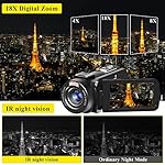 Video Camera, Full HD 1080P 30MP Camcorder, Vlogging Camera for YouTube with Infrared Night Vision, 18X Digital Zoom 3.0“ LCD Screen Digital Camera, Video Recorder with Remote Control and Battery - Image 4