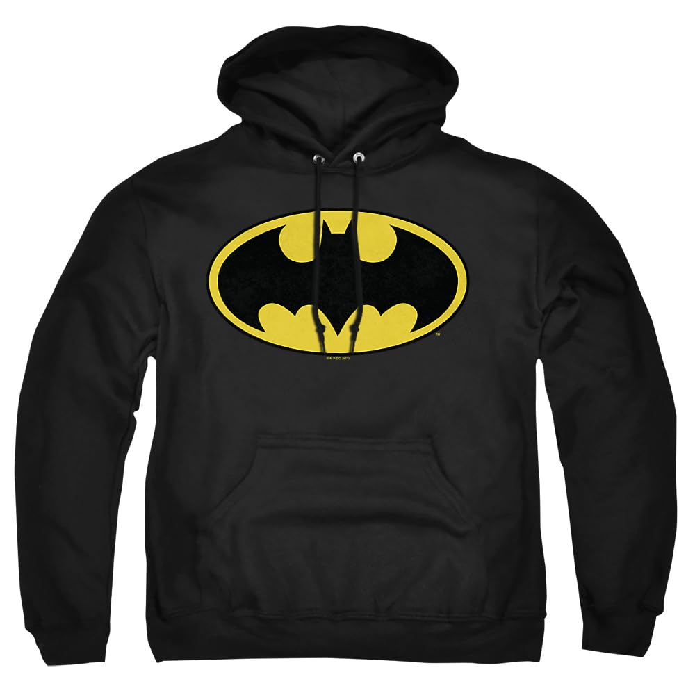 Trevco Batman Bat Logo Men's Black Pullover Hoodie L