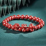 Feng Shui Armband Kristallheilung Natürliche Hohe Niveau von Cinnabar Glückstierkreis Tiere Charme Balance Rot Armband Reichtum Amulett anziehen Geld Wohlstand Glück Glück,Tiger Horse Dog