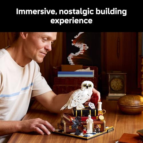 Image of LEGO Harry Potter Sorcerer's Stone - Collectors' Edition Building Set for Adults - DIY Craft Kit for Women & Men, Ages 18+ - Buildable Hedwig & 3 Minifigures - Gift Idea for Birthdays - 76466