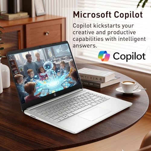 Image of HP Ultrabook 14 Laptop Computer Business Study & Home 2026, MS Office for The Web + Win11 Home, Quad-Core Intel CPU, 128GB SSD, WiFi 6, Bundle Thunderobot Wireless Mouse