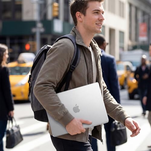 Image of EooCoo Case Compatible with MacBook Pro 14 inch M5 2026-2021 M4 M3 M2 M1 Pro /Max Chip, Official Color-Matched Armor, Frosted Hard Shell Cases with Keyboard Cover, Screen Protector - Matte Transparent