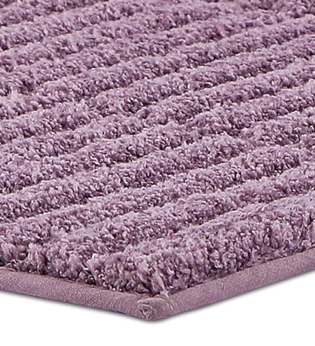Image of Obsessions Soft & Plush Bath Mat | Quick Dry, Stain & Skid Resistant | Luxuriously Soft, Long Lasting Color | TPR Latex Backing, Size 40x60 cm, Onion Pink & Plum