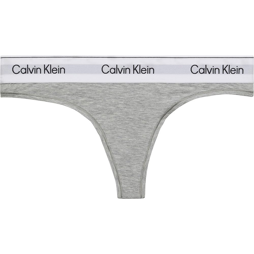Calvin Klein Women's Grey/Grey Icon Cotton Modal Thong, Heather - Size 1XL