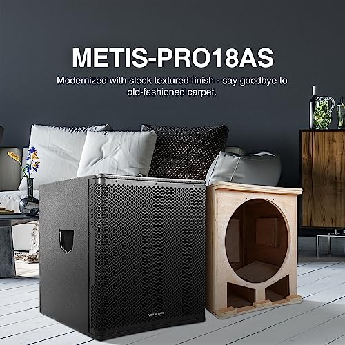 Image of Sound Town METIS Series 2400 Watts 18 inch Powered PA /DJ Subwoofer with Class-D Amplifier, Birch Plywood, Black (METIS-PRO18AS)