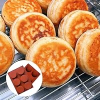 2 Stück Silikon-Eierformen, Silikon-Muffin-Backformen, Große Silikonformen zum Backen, 9,6cm, 6 Mulden, Antihaftbeschichtet, Runde Silikon-Backform für Whoopie Pie Maisbrot Süßigkeiten Eier Muffins – Ansicht 4