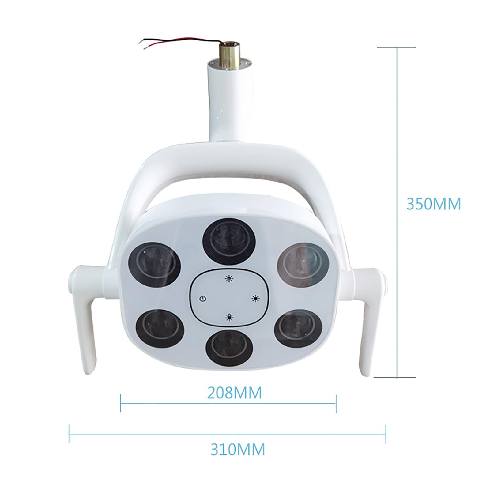 Lampada Chirurgica a LED Senza Ombre, Lampada per Visita Odontoiatrica con 6 Lampadine a LED, Luce Gialla/Bianca Commutabile E Temperatura di Colore Regolabile, Luce Soffusa, per Poltrone