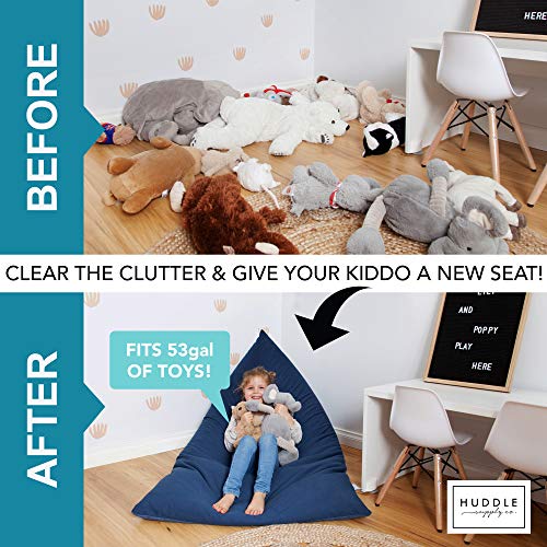 Huddle Designer Stuffed Animal Bean Bag Storage Washable Xl Cover -The Original Bean Bag For Stuffed Animals Storage Premium Stuffed Animal Storage Bean Bag For Kids | Strong Zipper, Thick Canvas #TOP1