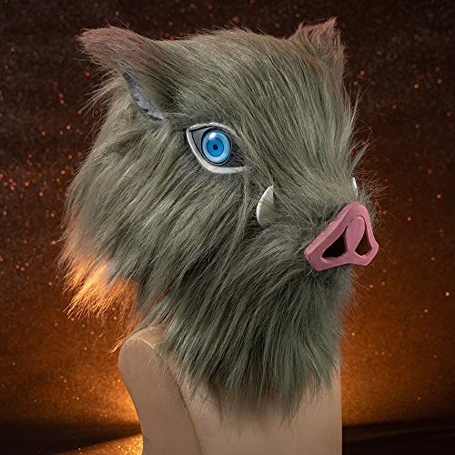 Inosuke Mask, Demon Boar Mask Full Head, Grey3