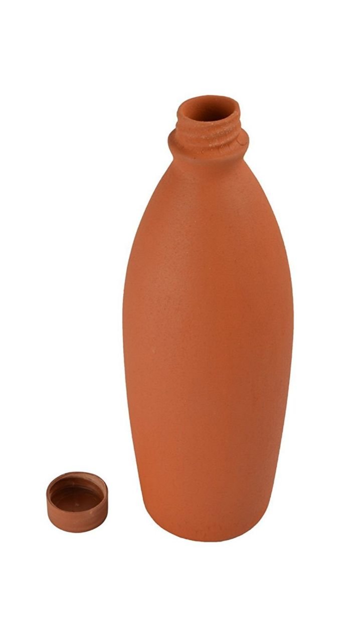 Clay Nation Water Bottle (Earthenware, Pack of 1, Brown)