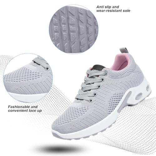 Image of Padgene Womens Sneakers Air Cushion Running Shoes Lightweight Tennis Walking Shoes Mesh Breathable Gym Work Fashion Sneakers Athletic Comfortable Casual
