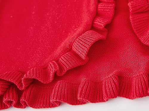 Image of Girls Cardigan Sweater Button Knit Sweater Kids Ruffle Long Sleeve Dress Cover Up Size 12M-6T