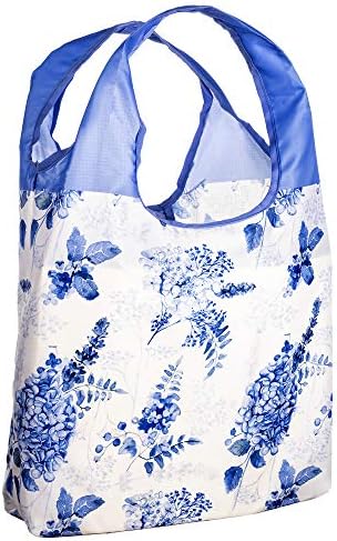 O-WITZ Reusable Shopping Bag, Ripstop, Folds Into Pouch, Vintage Blue