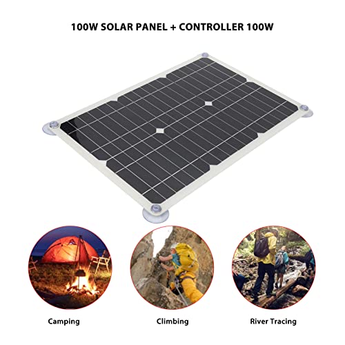 Focket Kits de painel solar de 100 W 18 V, carregador solar portátil monocristalino de 100 watts, ca