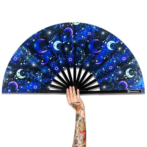 Raveahem Luna Pulse Faltbarer Fächer, 33 cm