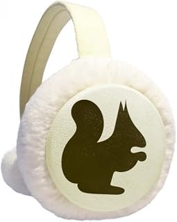 Black Squirrel Animal Rettrayal Winter Ear Warmer Cable Knit Furry Fleece Earmuff Outdoor