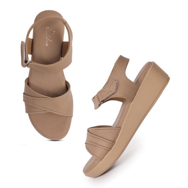 Women Textured Open Toe Wedges Sandal-image-39