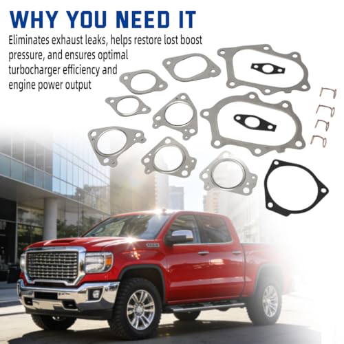 Image of Turbo Mounting Gasket Kit for Chevy GMC Silverado Sierra 6.6L Duramax, Replace for GS33678