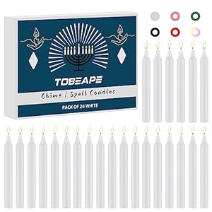 Tobeape Spell Chime Candles 24 pcs White Candles, 4″ Tall Unscented Mini Taper Candle for Witchcraft, Wiccan Altar, Magic Tools, Rituals, Prayer, Meditation, Wedding Party Decoration, Shabbat