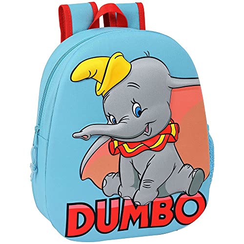 Safta M890 Mochila con Diseño 3D Adaptable a Carro, Niños, Azul Claro/Rojo, 270x100x320 mm