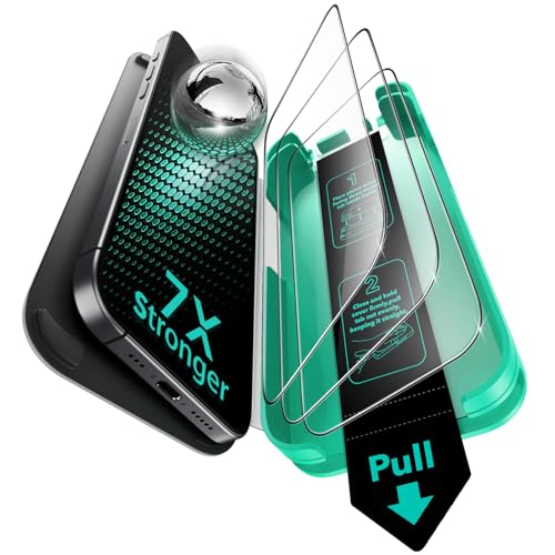 【3秒で完成・50kg耐衝撃】ESR ガラスフィルム iPhone 17 用 9H越え硬度 強化ガラス iphone17 無印/iphone16proガラスフィルム 米軍MIL規格保護 3枚 AR加工 さらさら 気泡無し 指紋防止 自動除塵 ホコリフリー