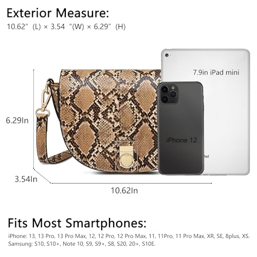 BOLOSTA Small Snakeskin Crossbody Bags for Women Medium Size Cell Phone Crossbody Purses for Ladies Cheap Cellphone Pouch Clearance Shoulder Bag, Brown4