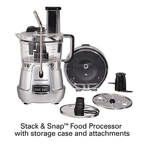 Hamilton-Beach-Stack-Snap-8-Cup-Food-Processor-Vegetable-Chopper-with-Adjustable-Slicing-Blade-Built-in-Bowl-Scraper-Storage-Case-Silver-70820 Hamilton Beach Stack Snap 8 Cup Food Processor Vegetable Chopper with Adjustable Slicing Blade Built in Bowl Scraper Storage Case Silver 70820
