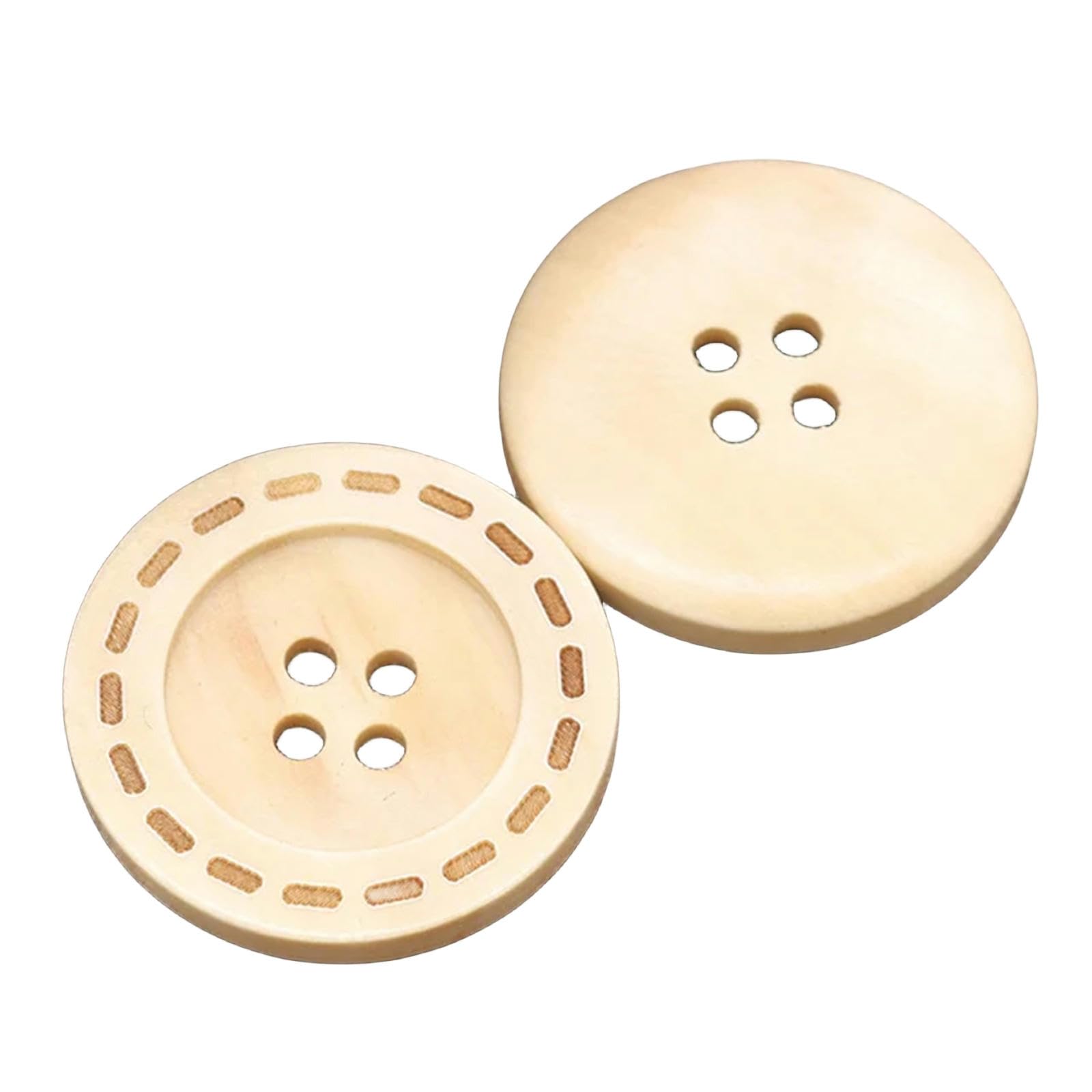 Ubranie Newbuck Guziki 50 szt. Drewniane guziki akcesoria do szycia ręcznie robione materiały odzież marynarka ozdobne guziki-4 otwory C-35mm(White,13mm)