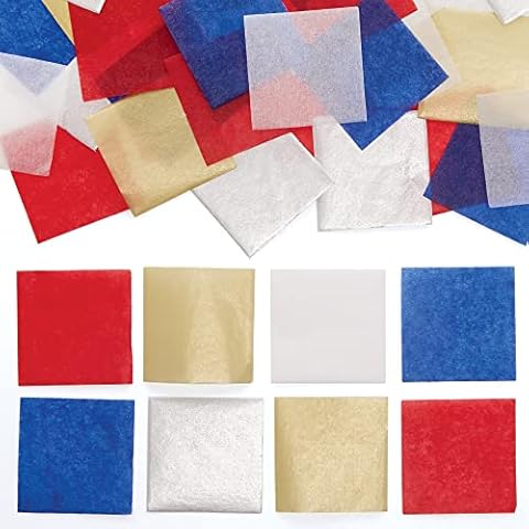Baker Ross Red White and Blue Mini Tissue Paper Squares Cover
