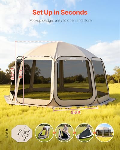 VEVOR 15x13.8ft Pop Up Screen House