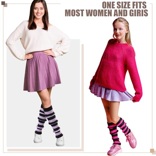 Image of Sintege 6 Pairs Kawaii Leg Warmers Japanese Style Knitted Loose Socks Leg Warmers for Girls Women Lolita Costume School