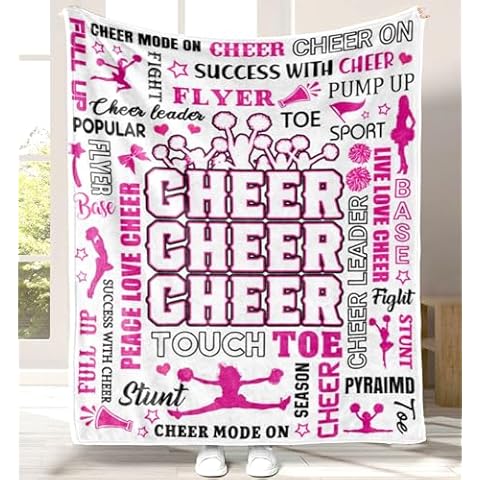 Carwayii Cheer Blanket Cheerleader Throw Blanket Cheerleader Gifts for Cheer Team Cheer Lovers Birthday Cheer Gifts for Women Girls Cover