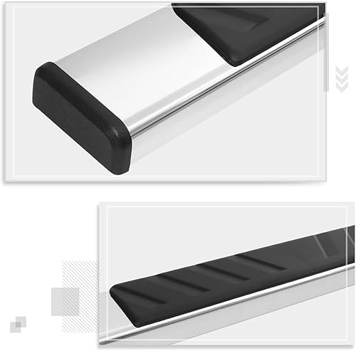 Miniatura 3 de PM PERFORMOTOR Par de estribos de acero inoxidable de 5 pulgadas de ancho compatibles con Silverado 1500 2500HD 3500HD Crew Cab  07-19 Sierra 1500