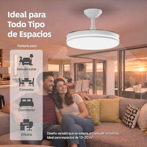 LEDUNI Ventilador con Luz LED 72w 7590LM con mando a distancia - Imagen 7