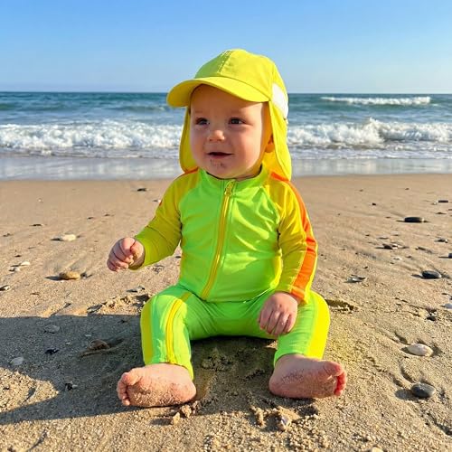 Image of SwimZip UPF50+ Boys Swim Shirt, Long Sleeve One Piece Kids Sunsuit