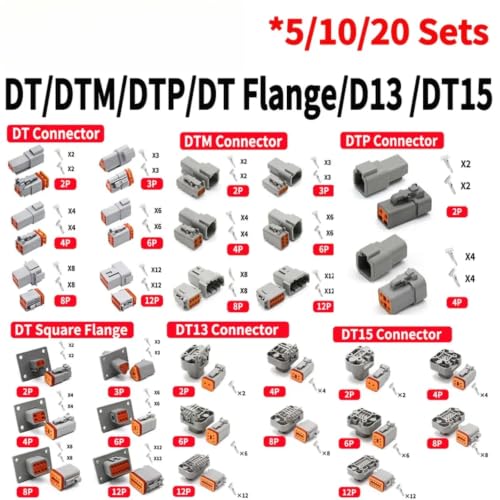 Conector DTM 12P de 10 sets para cables de automóvil con terminales macho y hembra 3