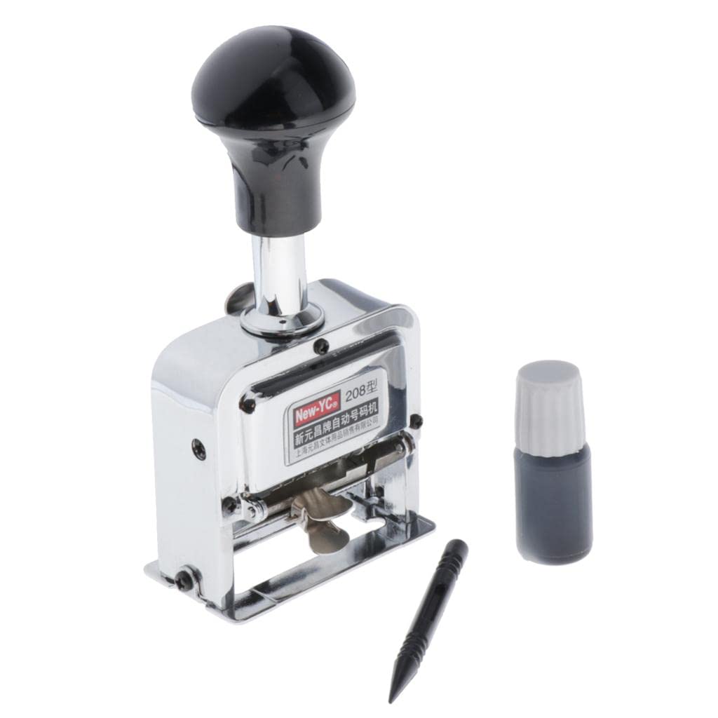 Juego de 2 códigos - Máquina numeradora automática de 8 dígitos - Sello de fecha de metal -208