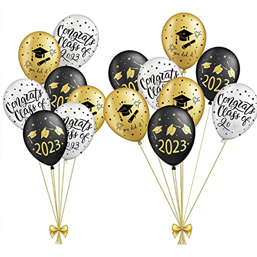 SUNBEAUTY Abschlussfeier Luftballons Graduation Dekoration 2023 Abi Bachelor Graduierung Party (15er Set) Cover