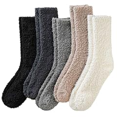 5 Pair White Deep Gray