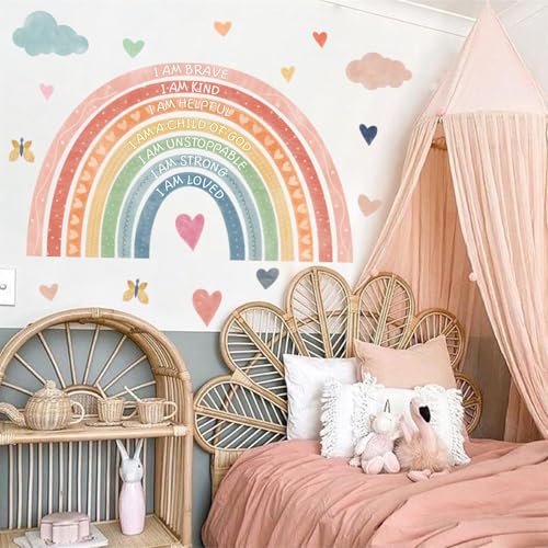 Vinilo Decorativo Arcoíris Boho con Frases Inspiradoras 20.6x34" miniatura 3