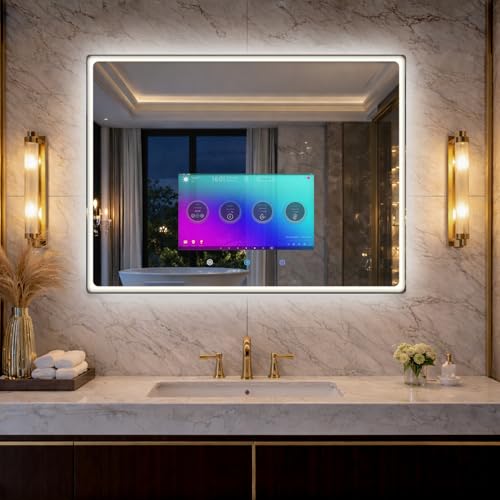 YOURYOKE 32×24 Inch Smart Vanity Bathroom Mirror...