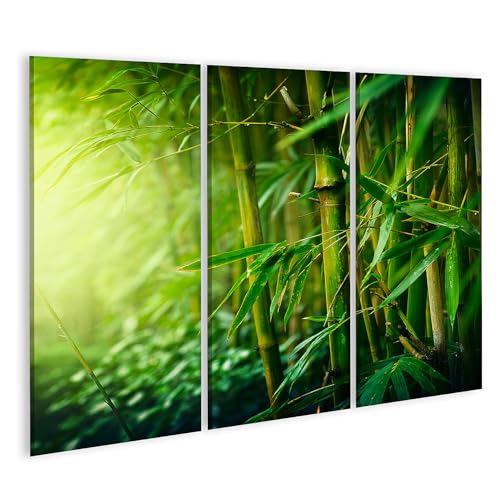Forêt de bambou apaisante tableau 3 pièces pour salon zen