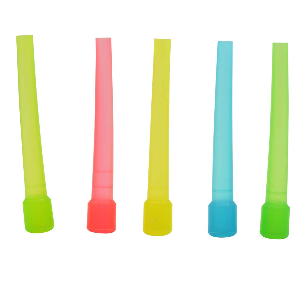 Hookah Tips Disposable Hookah Mouth Tips - 100 Pack Extra Long Individual Wrapped Mixed Colors Plastic Hookah Hose Mouth Pieces Fit Most Hookah Mouthpiece Handles BPA-Free Plastic - No Burrs (Tips-D)