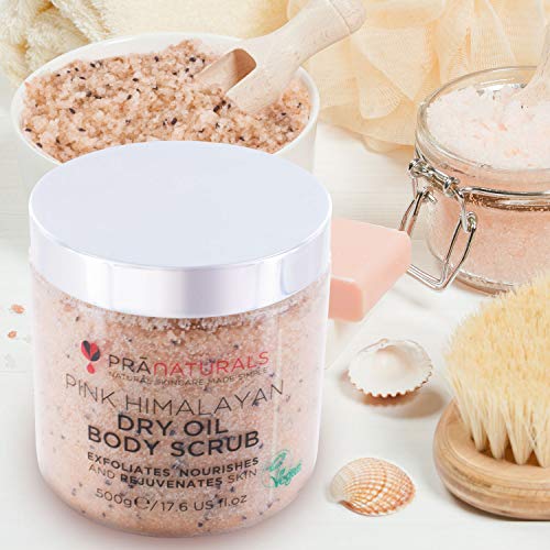 PraNaturals Roze Himalaya Zout Bodyscrub 500g, Van Nature Rijk aan Voedende Mineralen & Vitamines, Verwijdert Dode… - Afbeelding 7